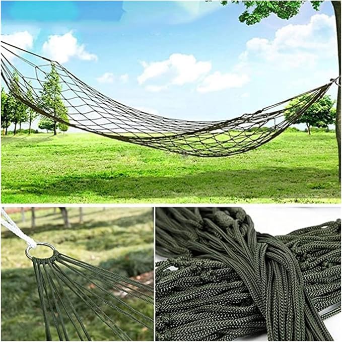 Hanging Chair Swing Portable Outdoor Sport Hammock, Outdoor Camping Hammock Mesh Net for Garden Beach Yard Travel Garden Swing Hanging Bed Hammock