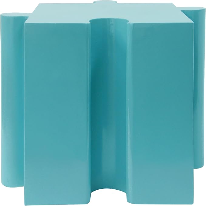 Christopher Knight Home Daton 3 Piece Interlocking Outdoor Side Table Set, Modular Lightweight Concrete Coffee Table, Convertible MGO End Table for Indoor&Outdoor, Creative Set Up,Mint Green+Sky Blue