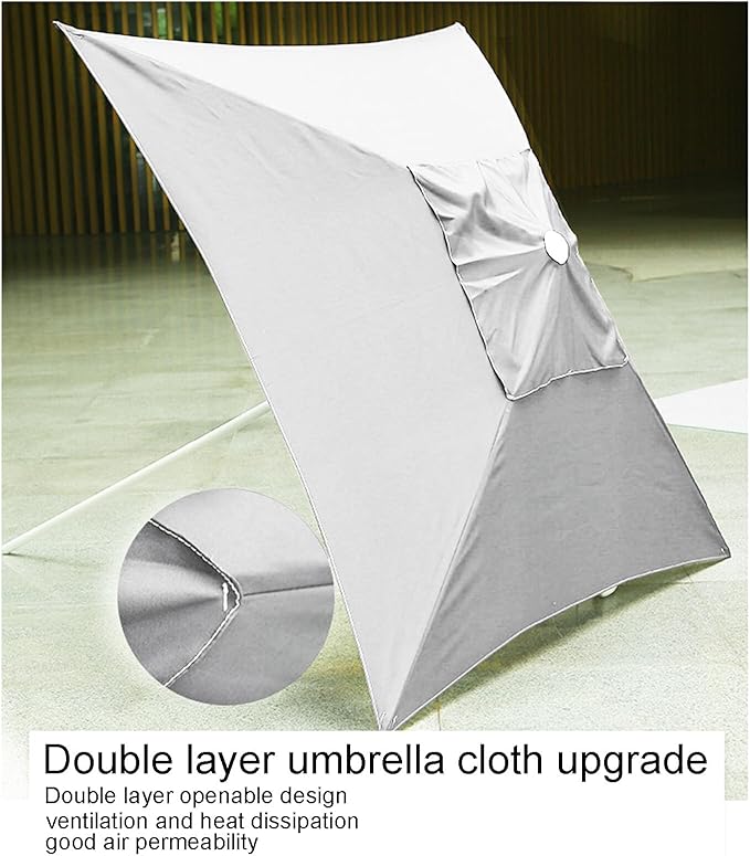 DULRLLY 6.6 x 6.6 Ft Square Umbrella Replacement Cover Patio Umbrella Replacement Canopy for 4 Ribs Umbrella Top Replacement Waterproof Outdoor Umbrella Fabric Replacement for Garden Umbrellas