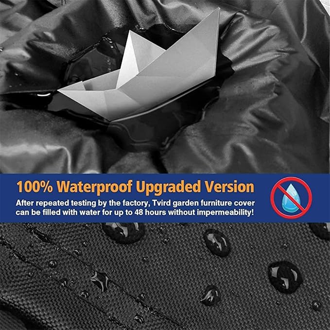 Essort Patio Furniture Covers, Extra Large Outdoor Furniture Set Covers Waterproof, 600D Rain Snow Dust Wind-Proof, Anti-UV (Updated Oxford, 110''x71''x36'')