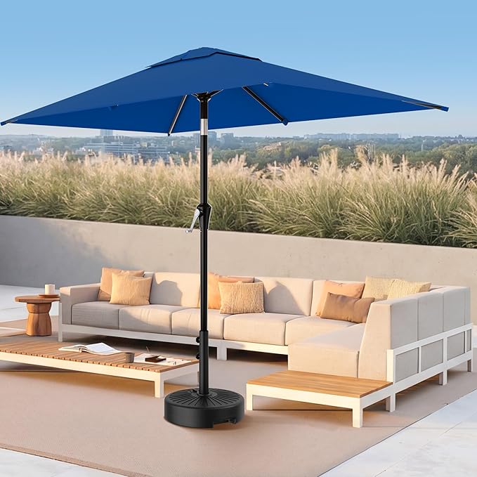 AreShark 6.5' x 10' Rectangular Patio Umbrellas for Outdoor, Outdoor Table Umbrella, Large Outdoor Patio Umbrellas with 6 Sturdy Ribs for Pool, Garden, Deck & Market (Royal Blue)
