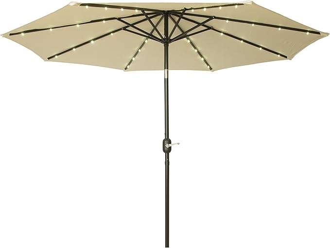 Trademark Innovations Deluxe Solar Powered LED Lighted Patio Umbrella - 9'