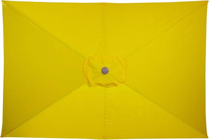 Northlight 10ft x 6.5ft Outdoor Patio Market Umbrella with Hand Crank, Yellow