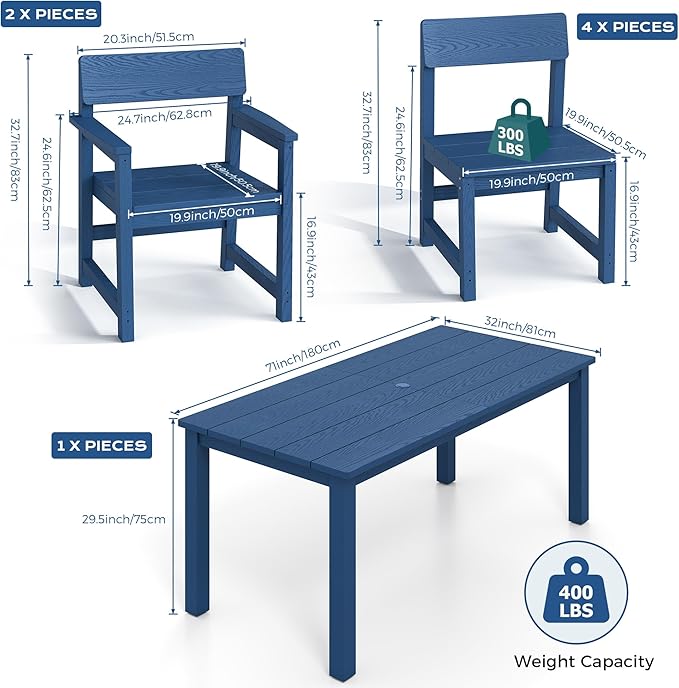 Jocoevol 12 Piece Patio Dining Set for 10 Person HIPS Outdoor Dining Sets with Umbrella Hole Tables and Chairs Furniture Set All Weather Proof for Garden, Backyard, Poolside