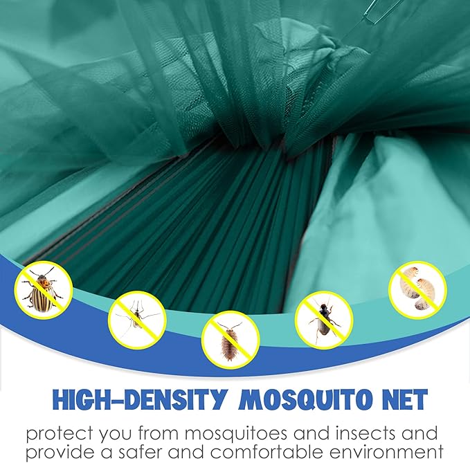 Gold Armour Camping Hammock - Camping Essentials, Double Hammock with Bug Net, Camping Gear Hammock for Outside, Hiking, and Travel (Turquoise & Seafoam)