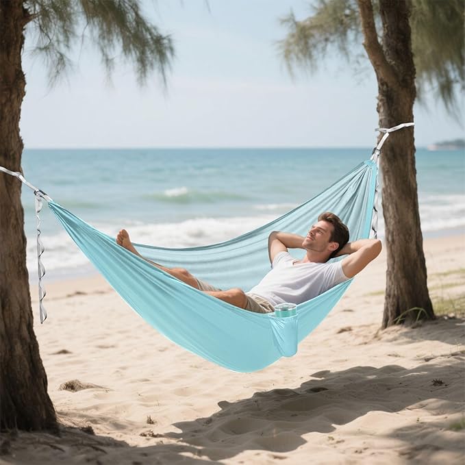 Wathet 330lb Capacity Outdoor Hammock with Tree Straps Portable Hammock for Outside Beach Patio Garden hamaca de Algodon para Jardin