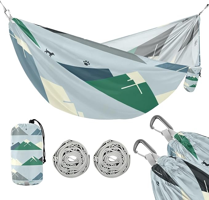 Mountain and Pet Outdoor Hammock with Tree Straps Cloth for Outside Beach Patio Garden