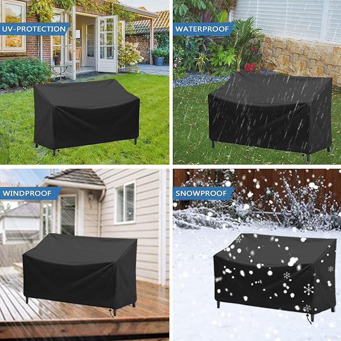 Patio Bench Cover,Outdoor 2-Seater Waterproof Outdoor Loveseat/Glider/Sofa/Furniture Cover,52"L x 26"W x 35"H