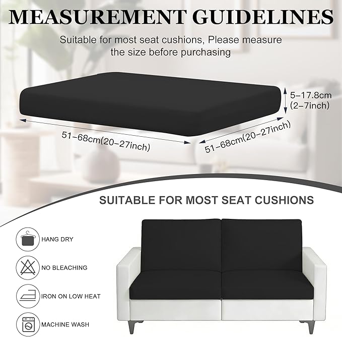 BIETYONE 4Pcs Patio Stretch Cushion Covers,Outdoor Sofa Replacement Cover Slipcovers for Patio Furniture Cushion Covers, Washable Reusable Furniture Protector