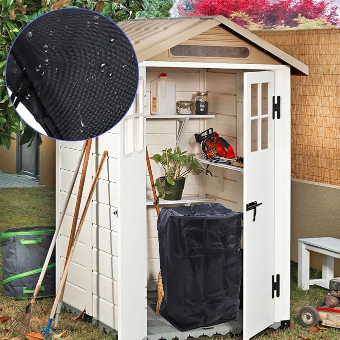 Tiiyee Pressure Washer Cover, Protective Outdoor Cover Heavy Duty Waterproof Dustproof Protection Pressure Washer Pump Protector with Windproof Drawstring for Electric Cleaner 17.7 x 17.7 x 34.3 Inch