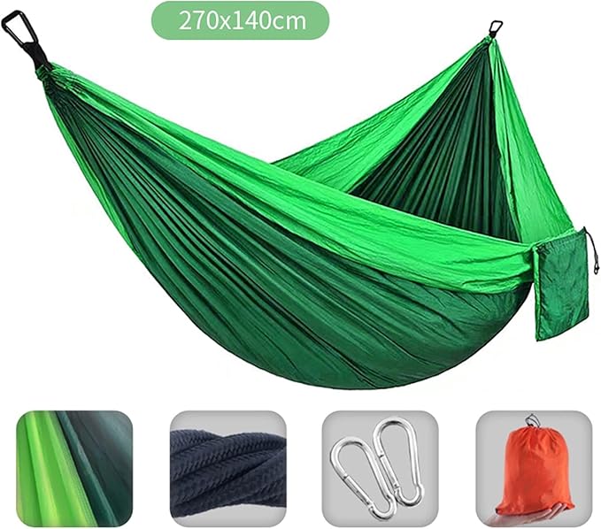Camping Hammock, Portable Camping Hammock with Straps and Carabiner, Lightweight Parachute Hammocks Camping Accessories(E)