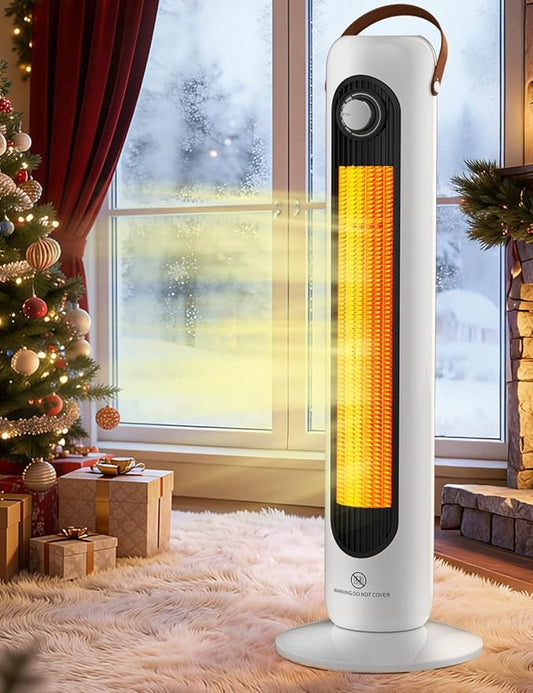 Patio Heaters for Outdoor Use w/4 Modes, Heating 350Sq.ft in 1S, 1500W PTC Ceramic Electric Heater, Overheating & Tip-Over Protection, 70° Oscillating Space Heaters for Indoor Use Large Room