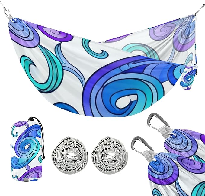 Colorful Swirl Hammocks with Tree Straps Swing Hammock for Indoor Outdoor Patio