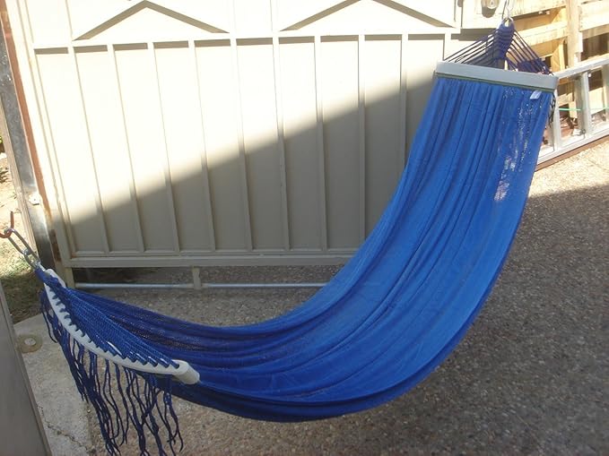 Indoor/outdoor Adult Hammock Swing Bed Extra Large 80" Long for Adult up to 80" Tall, Blue