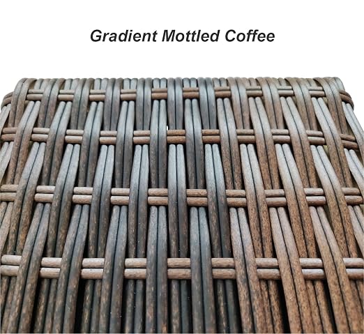 Feyart Double Stranded PE Rattan Strip for Outdoor Rattan Furniture Repair, 8.5mm Plastic Wicker for Patio Furniture Restore, 500g/55m Long (Mottled Coffee)