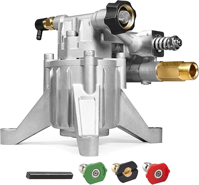 TOOLCY 7/8" Shaft Vertical Pressure Washer Pump - Rear Inlet/Outlet Max 3200 PSI @ 2.5 GPM OEM & Power Washer Pump for Gas Washer, More Replacement for Simpson, Honda etc