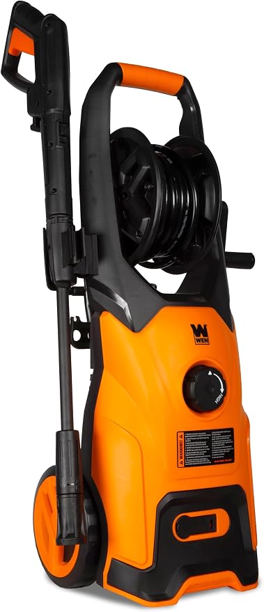 Wen 2300 PSI Electric Pressure Washer with Variable Pressure, Hose Reel, Wheel Kit, and 1.4 GPM Adjustable Flow Rate (PW23V)