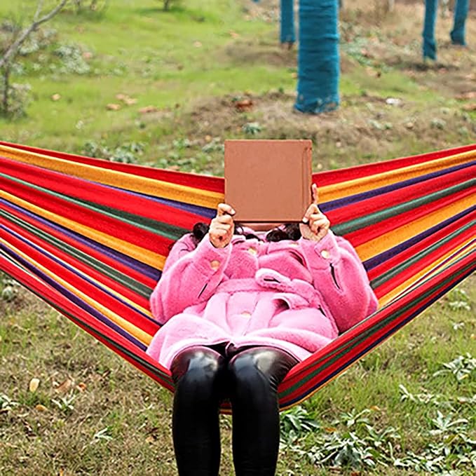 Double Hammock for 2 Person, Extra Large Outdoor Portable Hammock, Camping Hammock with Ropes, Hammock Tent for Travel Camping Backpacking Hiking Outdoor Activities