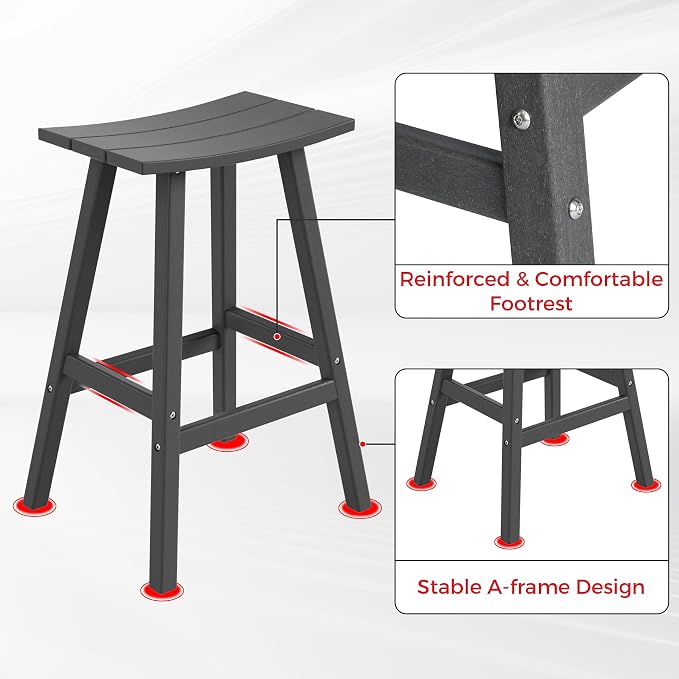 Costaelm Outdoor Bar Table, 42" Counter Height Round Patio Cocktail Bar Table, Patio Bar Table 3-Pieces Set Bistro Dining Table Pub Table for Deck, Backyard, Garden, Gray