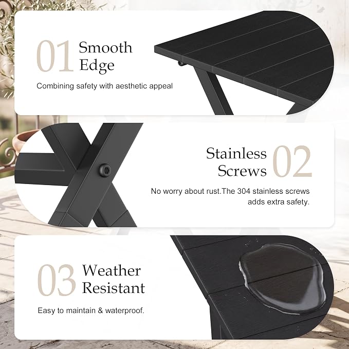 Outdoor Side Table,Portable Folding Adirondack Table,Small Patio Table Folding End Table for Garden,Camping,Pool,Porch
