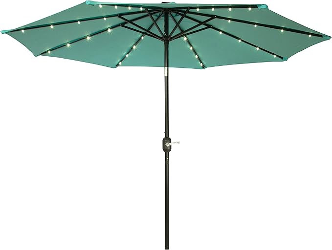 Trademark Innovations Deluxe Solar Powered LED Lighted Patio Umbrella - 9'