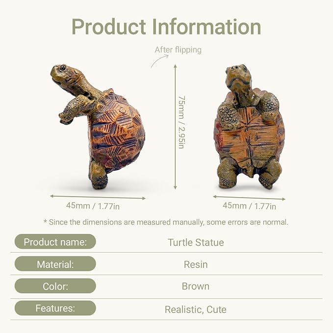 Turtle Statue Tortoise Figurine Tortugas Hanger Plant Pot Hugger | Resin Cute Turtle Ornament Desk Decor Plant Decoration Gift for Flower Pot Bonsai Planter Succulent Vase