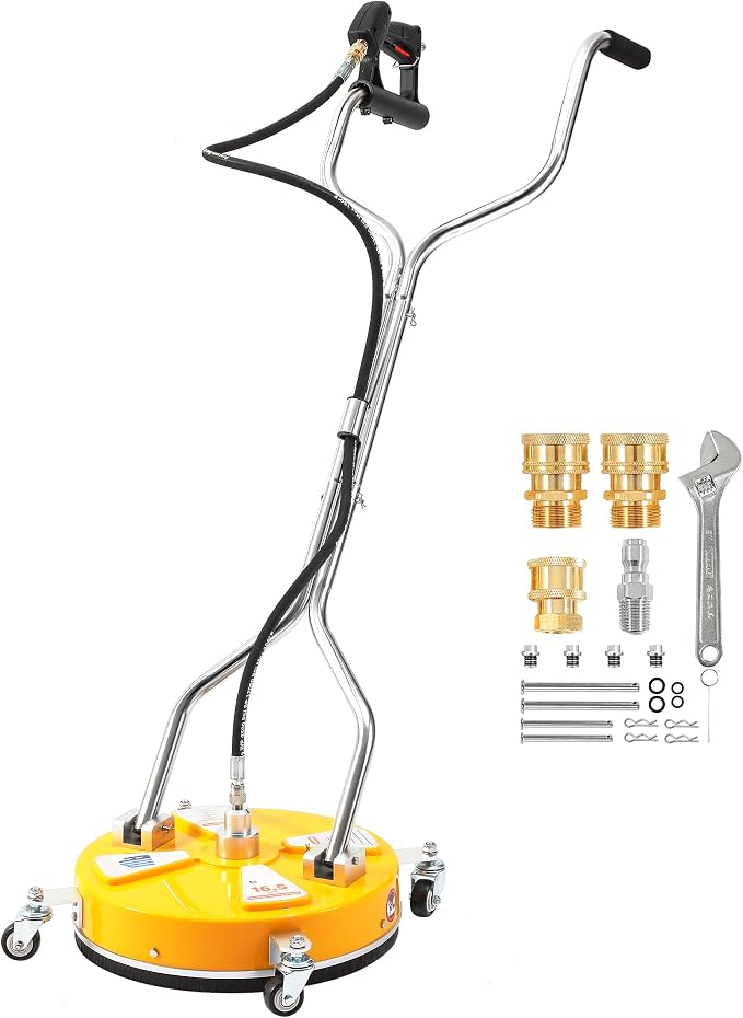 RIDGE WASHER Power Washer Surface Cleaner, 16.5 Inch Surface Cleaner with Dual Handle, Pressure Washer Surface Cleaner with 4 Wheels for Cleaning Driveways, Sidewalks, Patios, Decks, 4000 PSI