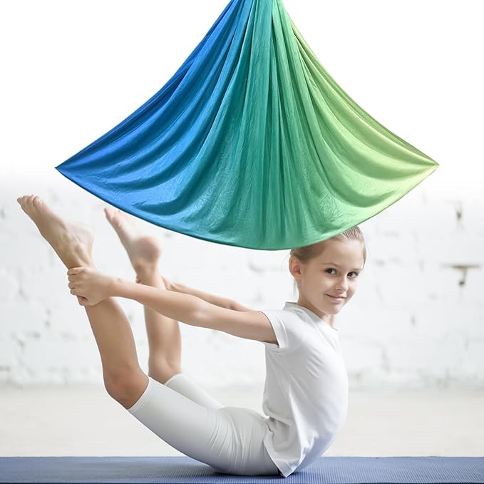 Aerial Hammock, Durable, Portable, Silk – Yoga Swing Set Fitness, Stretch Portable Equipment Indoor, Gym Exercise Adults Women Men | Indoor Gym Exercise Adults Women Men Kids Versatile