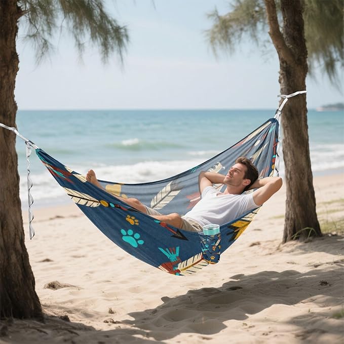 Arrow and Pet Outdoor Hammock with Tree Straps Cloth for Outside Beach Patio Garden
