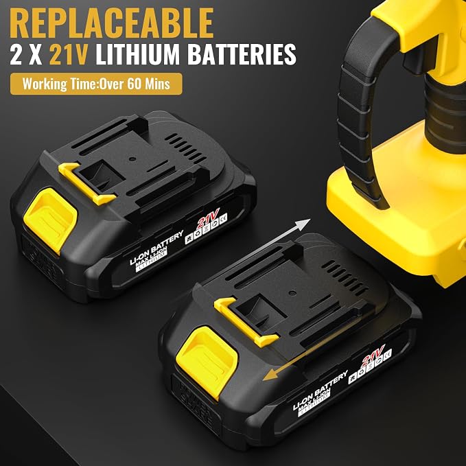 Mini Chainsaw Cordless,6-inch Electric Chain Saw with 2 Lithium Battery Powered,Hand Held Saw for Tree Trimming and Wood Cutting,Best Garden Tools,Unique Gift for boyfriend,father,Men,Yellow