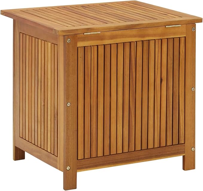 Festnight Patio Storage Box Deck Box Wooden Garden Storage Box for Outdoor, Hallway, Entryway 23.6"x19.7"x41.7" Solid Acacia Wood