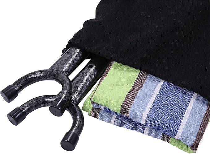 Hammock with Stand for Outside, Camping Hammock with Carry Bag, 250 Lbs Capacity, Polyester Fabric & Metal Frame, 102.3" x 41.33" x 39.37", Suitable for Patios, Gardens and Beaches, Green Stripes