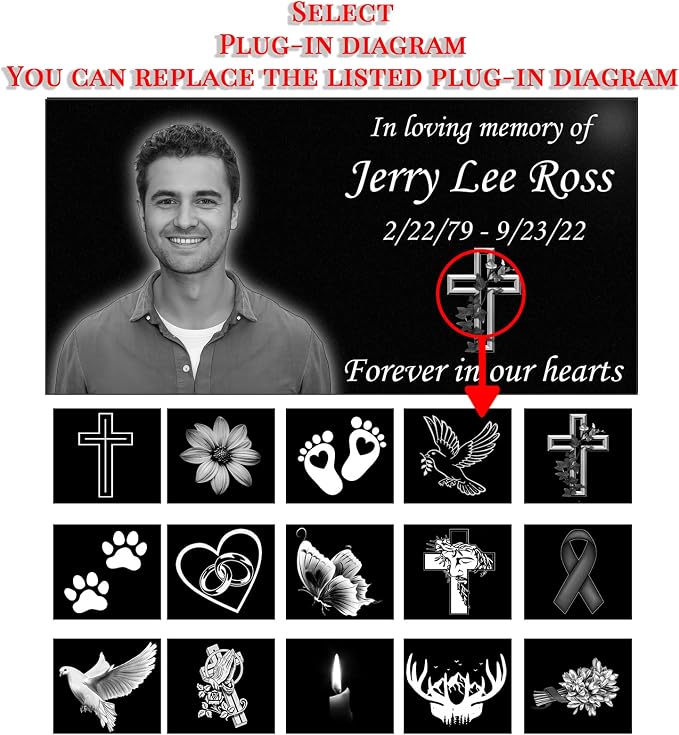 Personalized Memorial Stones,headstones for Graves,Grave Markers for Cemetery for Humans,Black Granite Headstone,Grave Marker,Cemetery headstones,Outdoors Grave Plaques
