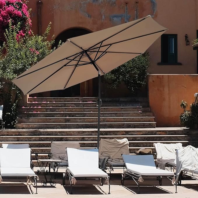 ontheway 11FT Patio Umbrella Enhanced Replacement Canopy Market Table 8 Ribs Umbrella Canopy