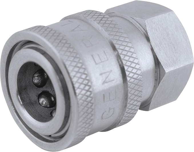General Pump Pressure Washer Quick Coupler - 1/4in. Inlet, 5000 PSI, Stainless Steel, Model Number ND10072P