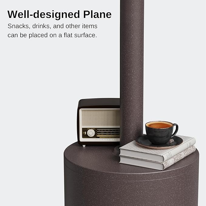 EAST OAK 48,000 BTU Patio Heater with Sand Box, Table Design, Double-Layer Stainless Steel Burner, Wheels, Triple Protection System, Outdoor Heater for Home and Residential, Lava Smoke