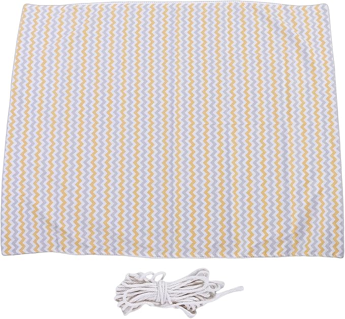 Baby Hammock Swing, Cotton Hanging Basket Hammock Chair for Kids, Indoor Outdoor Use with Wave Pattern in Yellow, for Bedroom Relaxation
