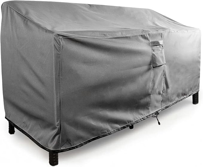 KHOMO GEAR - Outdoor Couch Cover Patio Furniture Covers Waterproof Loveseat Cover - for Wide Love Seats - 104" Length x 41" Depth