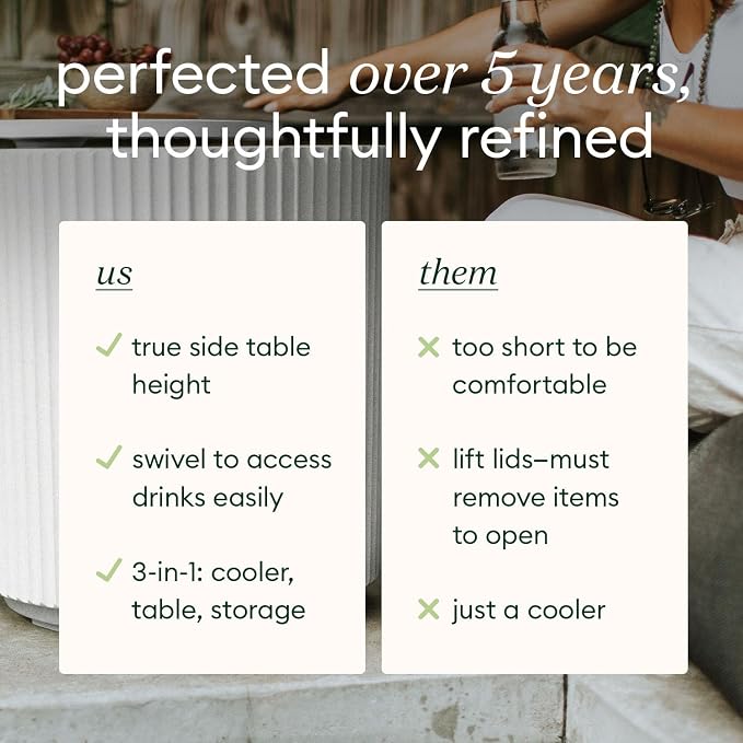 Veradek Outdoor Cooler Side Table - 2 in 1 - Designed for use as Outdoor Side Table, Patio Decor and Ice Chest