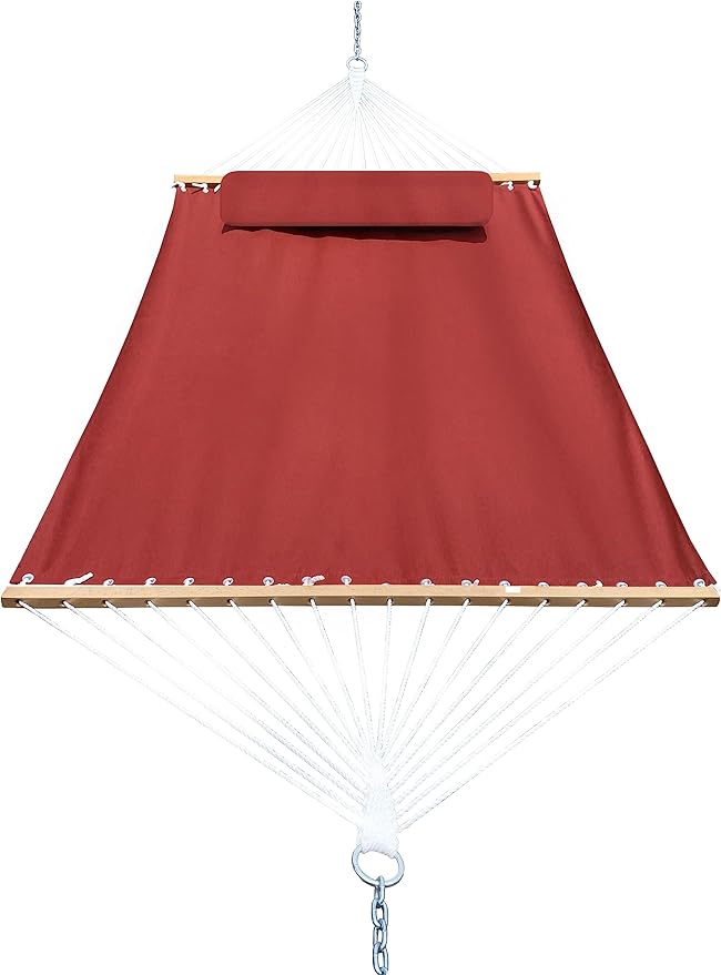 Classic All-Weather Outdoor Hammock with Pillow Sunbrella® Fabric Deluxe Size (Canvas Henna (#5407-0000))