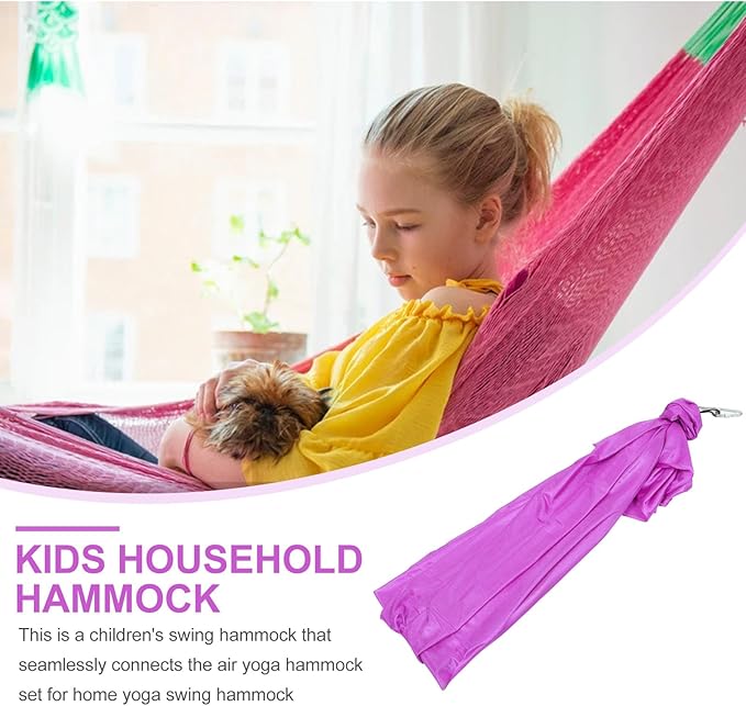 UKCOCO Hammock and ’s Indoor Outdoor Household Hammock Set 1.5m Purple Seamless for Play and Relaxation