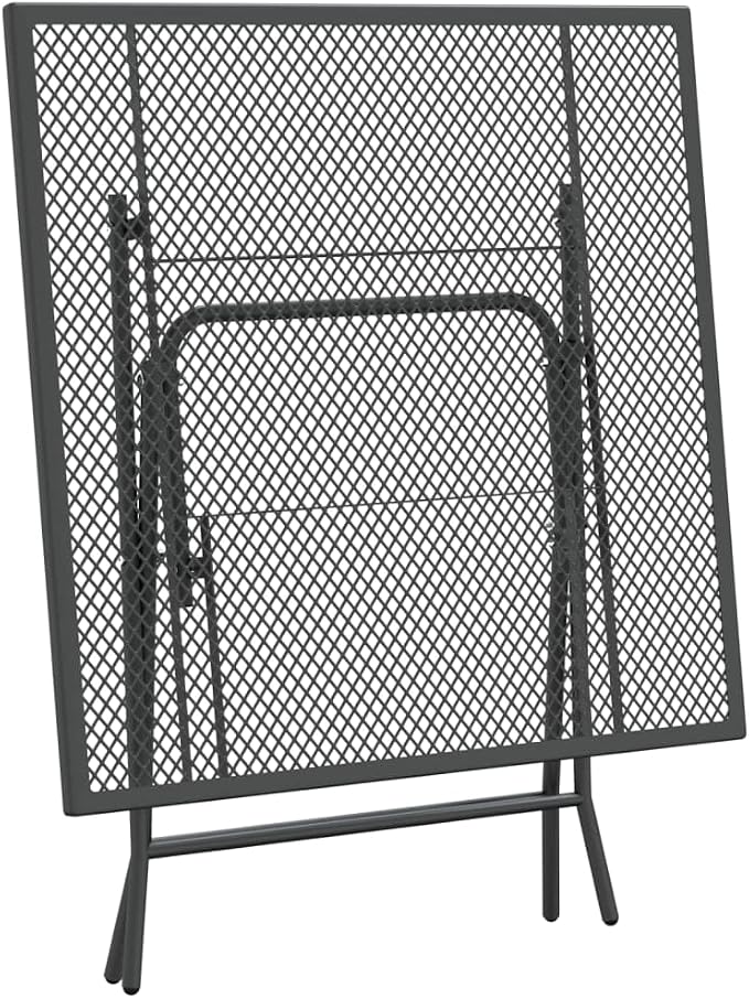 vidaXL Patio Table Patio Side Table Outdoor Coffee End Table for Patio Yard Balcony Garden 31.5"x31.5"x28.3" Expanded Metal Mesh Anthracite