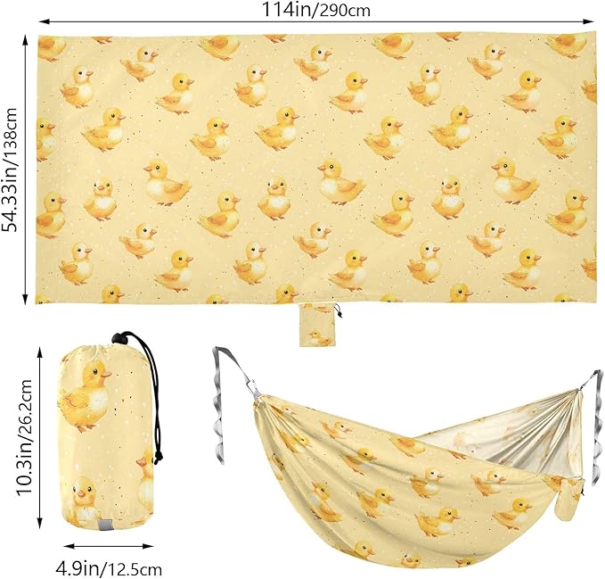 Camping Hammock Outdoor Hammocks for Outside Ducks Beach Trees Portable Lightweight with Pockets Tree Straps Indoor Small