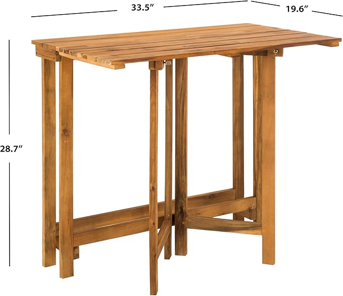 Safavieh PAT6754A Collection Wilton Teak and Navy Balcony Corner Lounge Outdoor Set