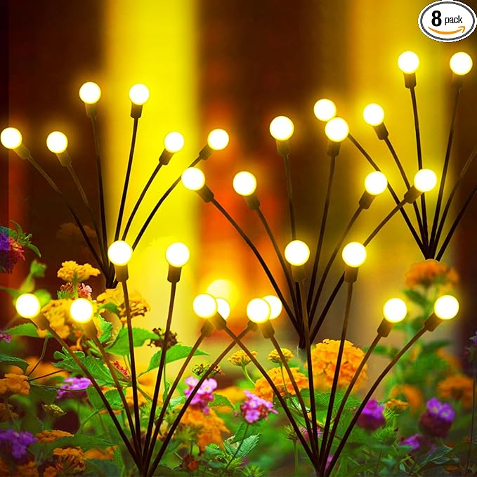 Solar Garden Lights, 8 Pack Waterproof Outdoor Swaying Lights for Patio, Garden, Pathway Decoration