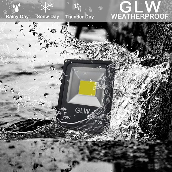 20W 12V~60V AC/DC LED Work floodlight IP65 Waterproof Outdoor Light, 1800LM, 6000K, Daylight White safetylight, 250W Halogen Light Equivalent, Used in Garage, Lawn, Wall