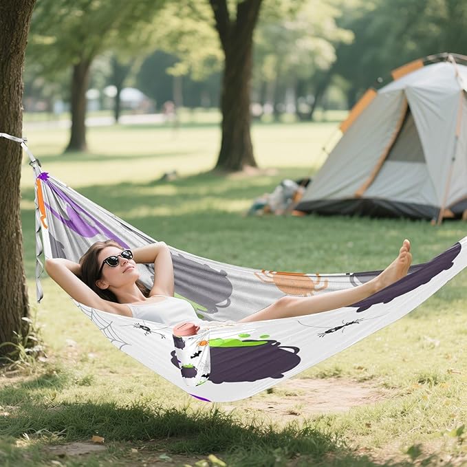 Hammocks for Outside Halloween Elements Camping Hammock Portable Hammocks with Tree Straps and Carry Bag Camping Accessories for Hiking Beach Outdoor