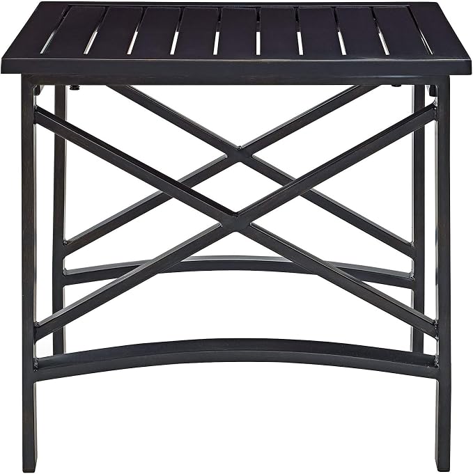Crosley Furniture Kaplan Weather Resistant Metal Outdoor Side Table for Patio, Deck, Porch, Oiled Bronze