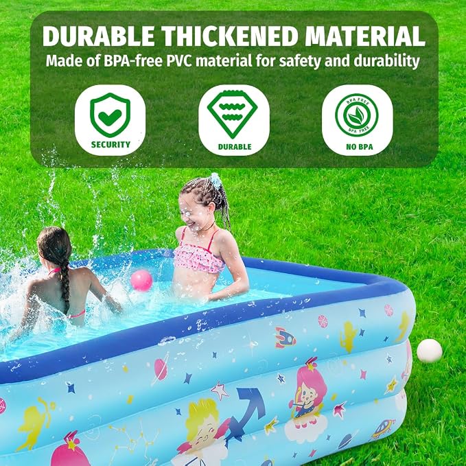 Seasons Inflatable Swimming Pool for Kids, 58 x 40 x 20 inches, PVC, Summer Swimming Pool for Garden & Outdoor Backyard Water Parties