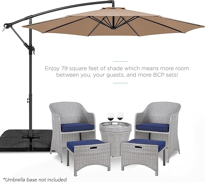 9ft Patio Umbrella Replacement Canopy for 8 Rib, Outdoor Table Market Yard Umbrella Replacement Top Cover (Canopy Only),Khaki